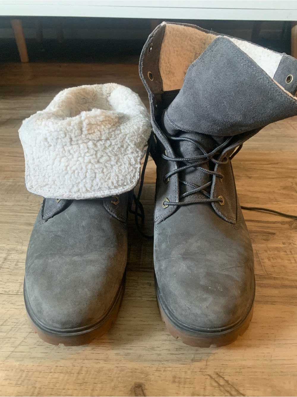 Timberland’s Gray Fleece Lined High Ankle Boot